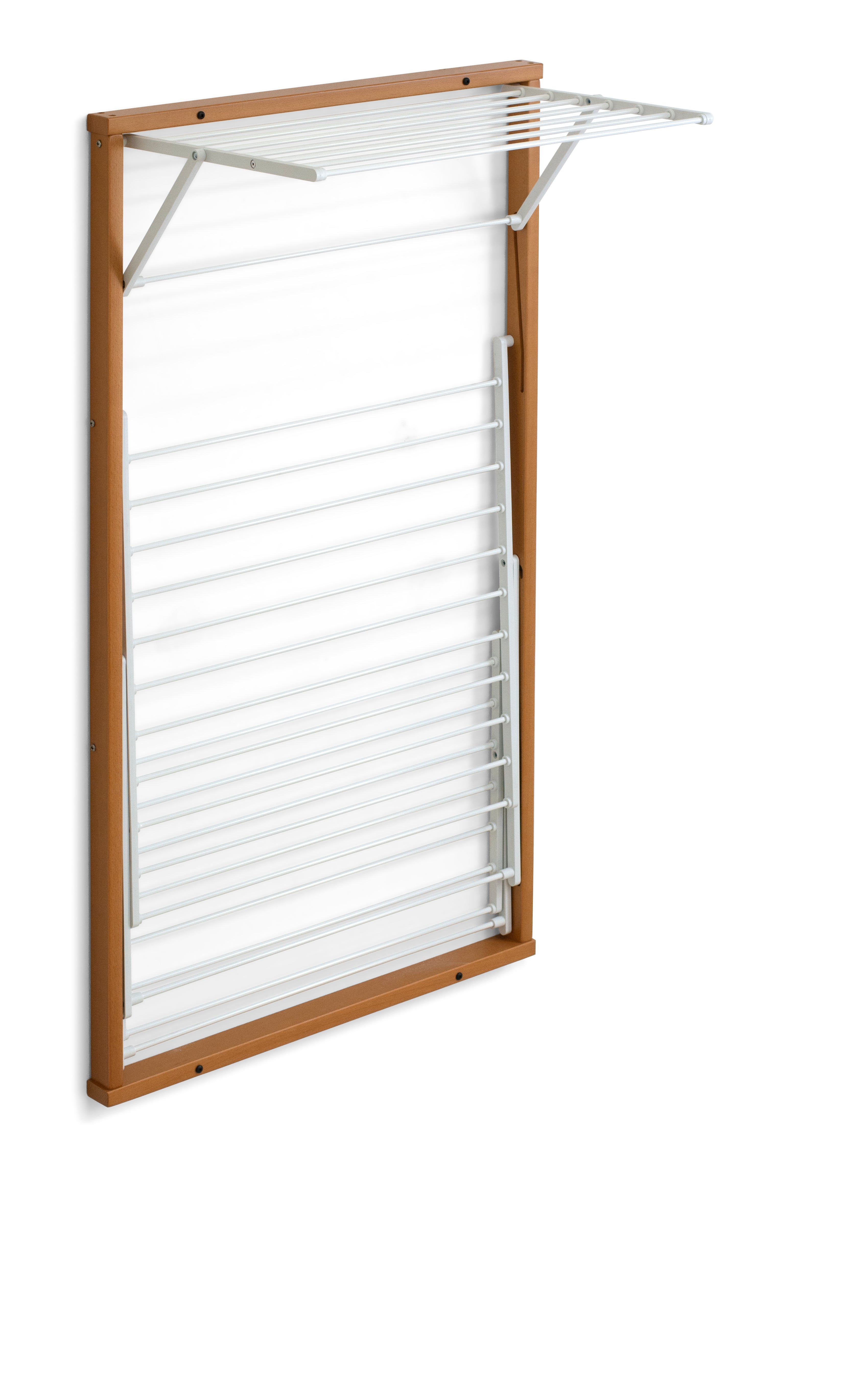 ARIT - KARIM Étendoir à Linge Mural, 15 mètres de corde à linge, facile à fixer au mur, 4 chevilles incluses - Couleur cerise - 3