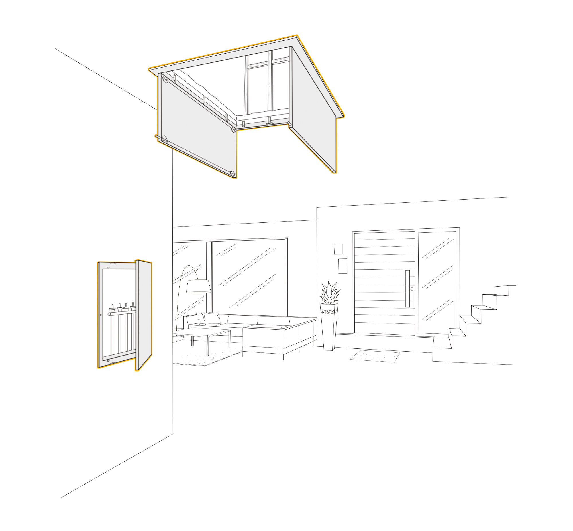Trappes de visite grand format en acier blanc - Dimensions de passage : 800 x 1000 mm - ATOLE - 7