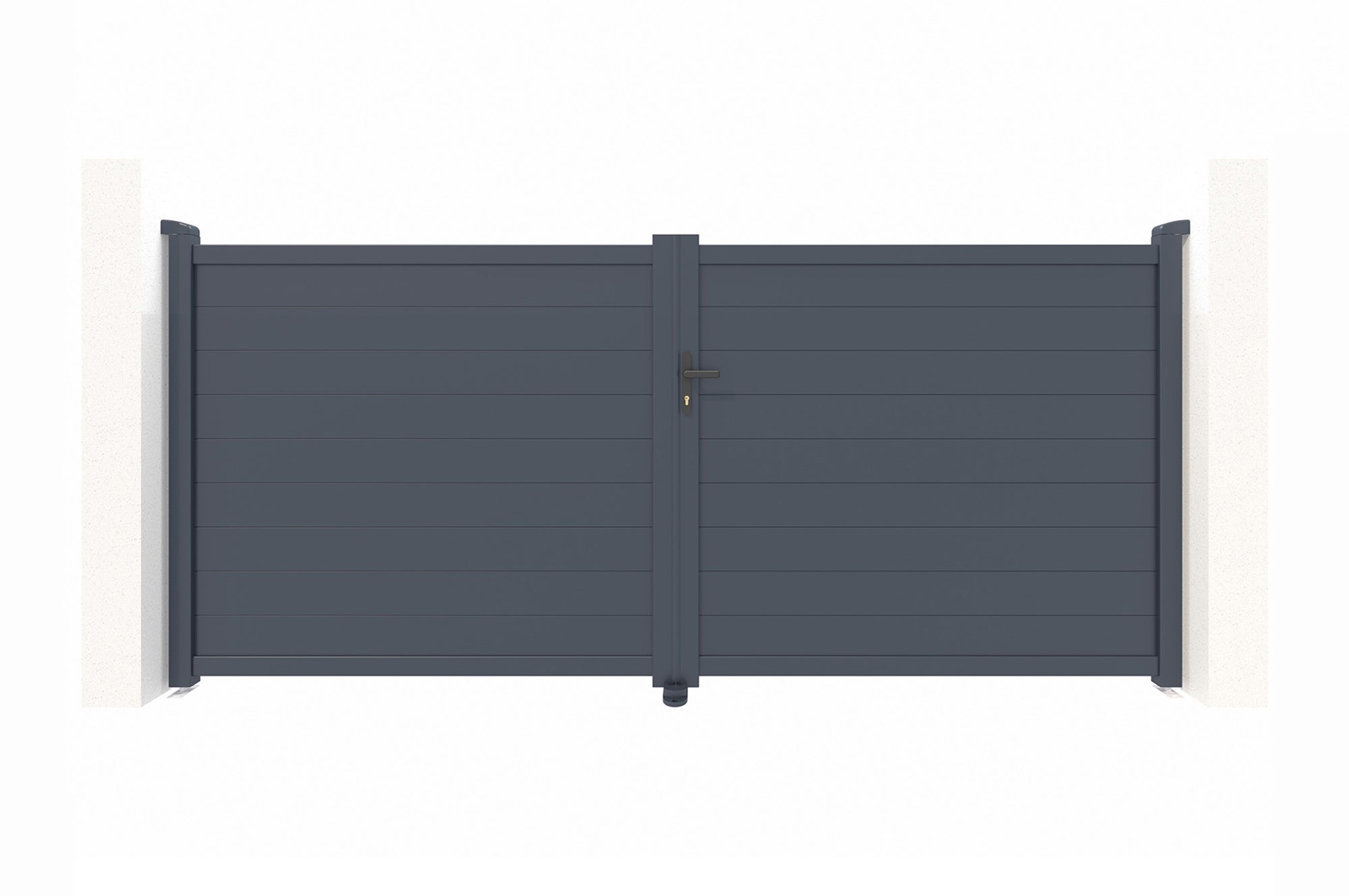 Portail battant 3,5m EIGER H.160cm aluminium gris - 3