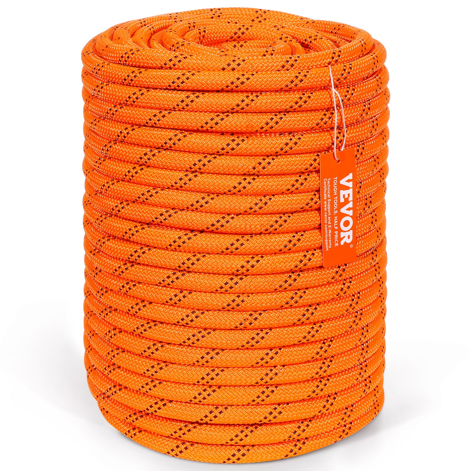 Lina do wspinaczki drzewnej Arborist Podwójnie pleciony poliester 1/2 cala x 220 stóp VEVOR