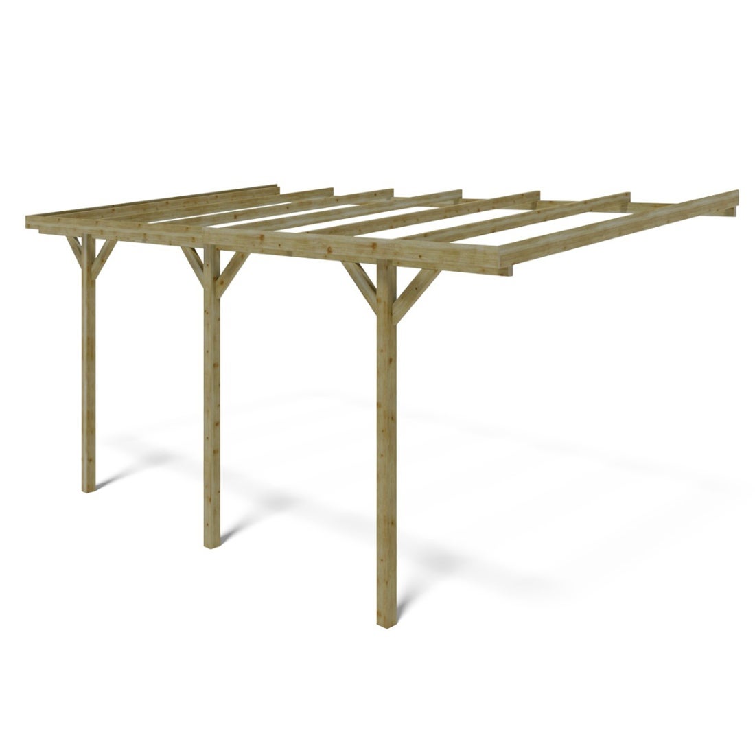 Carport, adăpost pentru mașină 3x5,24 m - 15 m² - atașat - CAR6