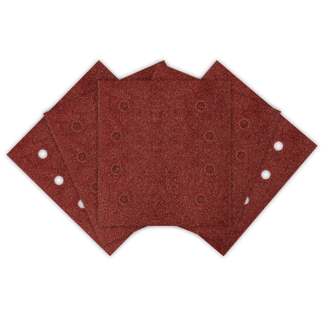 Hartie de slefuit Velcro, patrata, 113 x 113 mm, P80, 5 buc, cu 8 gauri, pentru 04-623 54-053