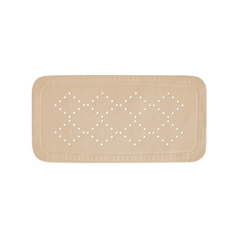 Tappeto Antiscivolo Per Vasca Spirella Alaska, 91x36 Cm, PVC Con Ventose E Fori Drenanti, Beige Bahamas, Sicuro Per Bambini E Anziani