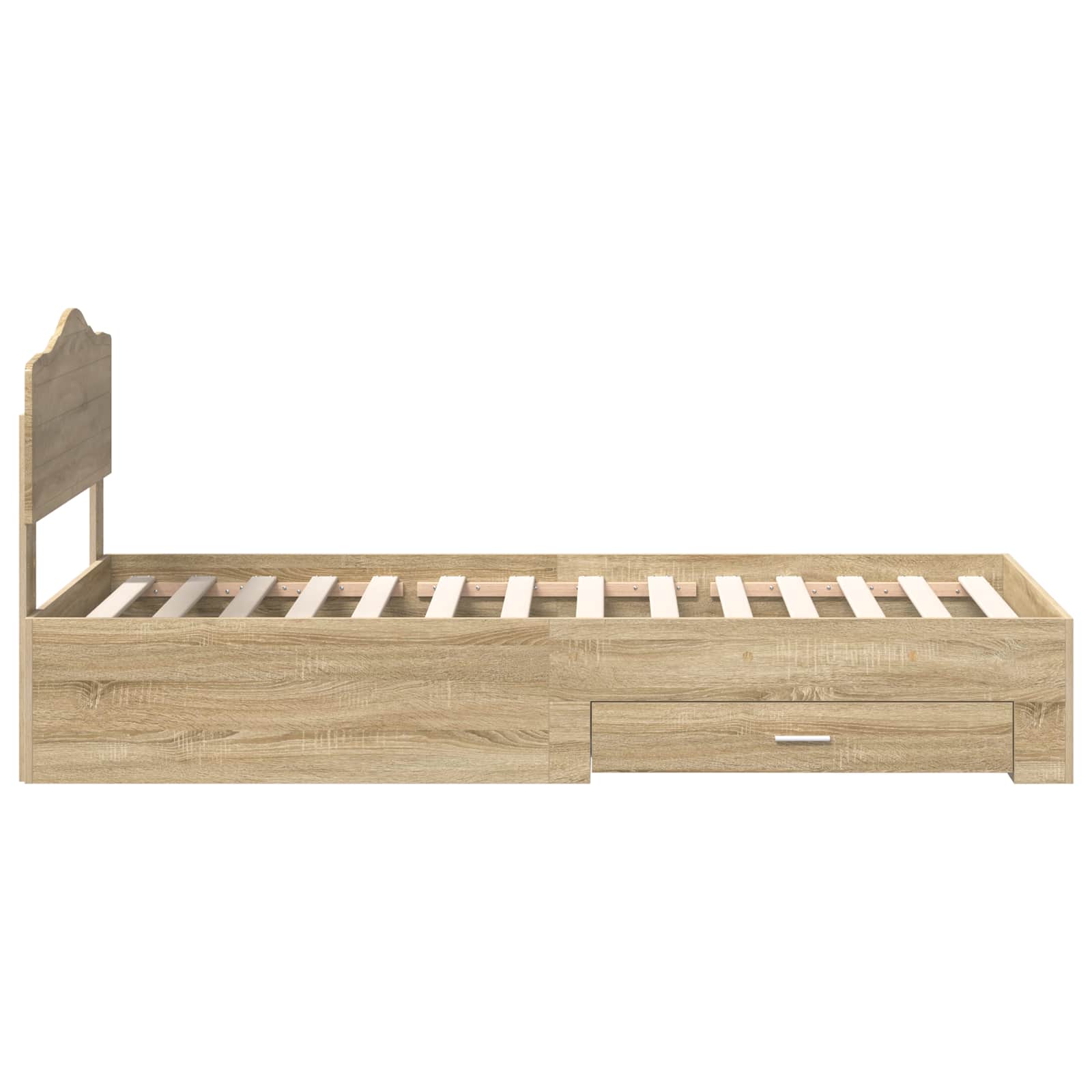 Cadre de lit chêne 70 x 190 cm panneau de bois - 8