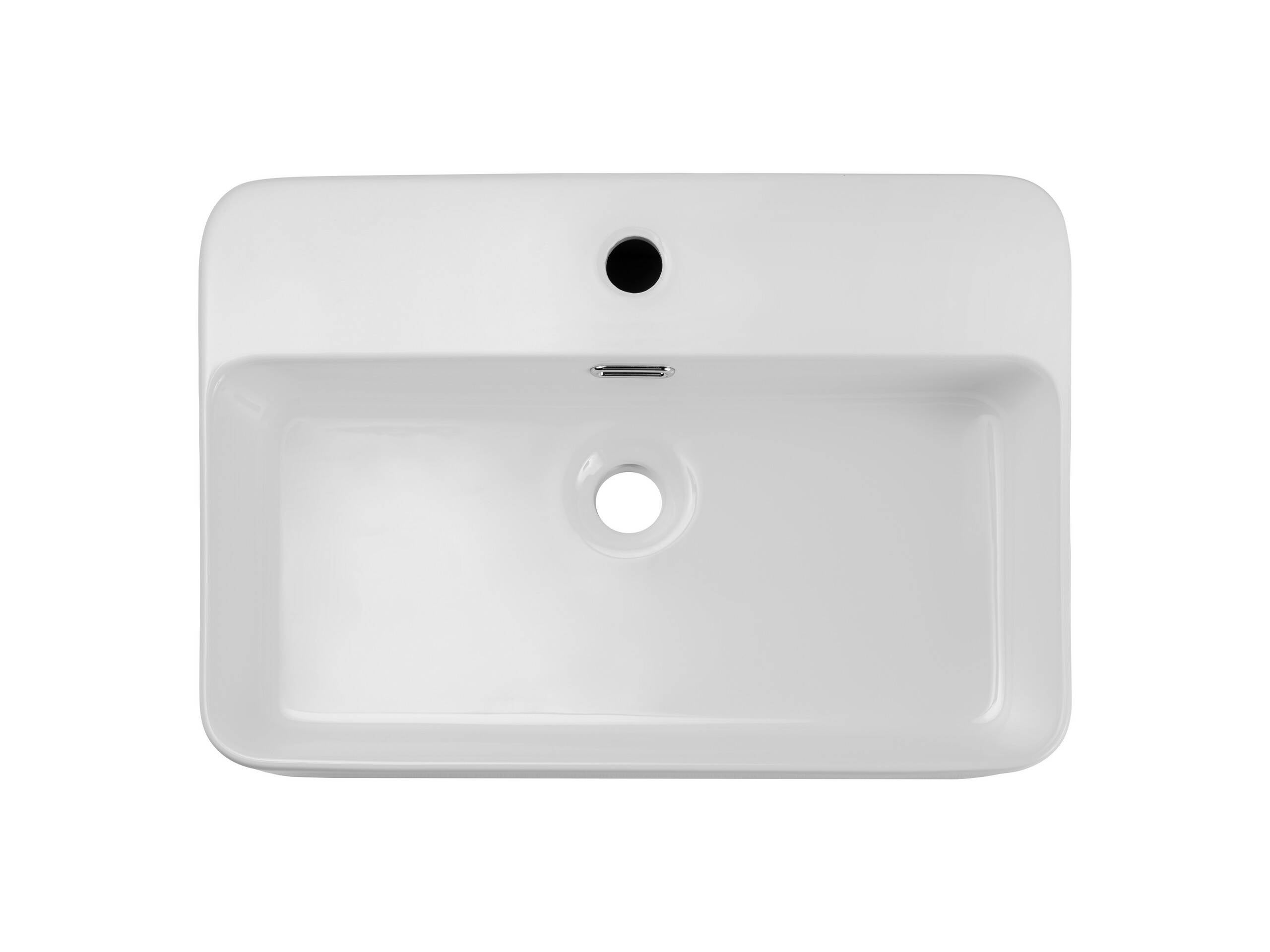 Umywalka nablatowa TRUST 2 WHITE 55 cm biała połysk ceramika - 3
