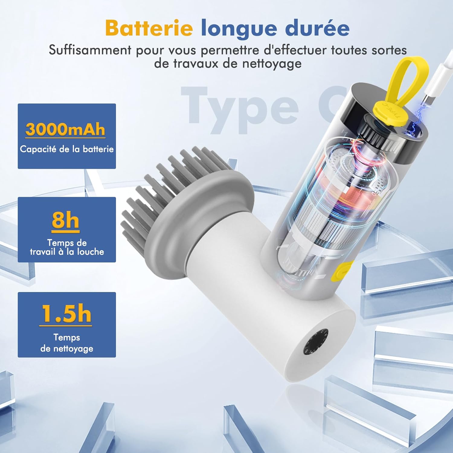 Elektryczna szczotka czyszcząca - 3-głowicowa szczotka do czyszczenia łazienki do kuchni i łazienki - 3