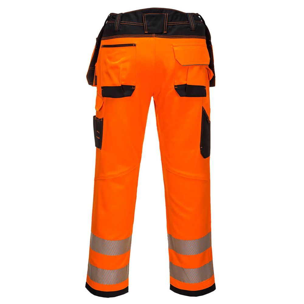 Pantalon de travail renforcé stretch Holster haute visibilité PW3 Portwest Orange / Noir 48 - 2