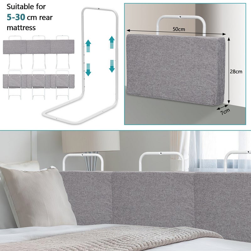 Barre De Lit Réglable Pour Bébé/enfant - Hauteur 5 Positions (40-60 Cm), Longueur 50/60 Cm - Anti-chute, Tissu Doux