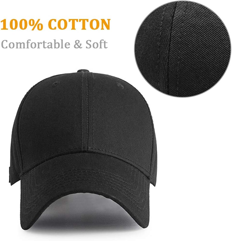 Casquette de Baseball Casquette Classic 6 Panel Adjustable Sport pour Homme et Femme Convient aux Tours de tête 56-59cm - 3