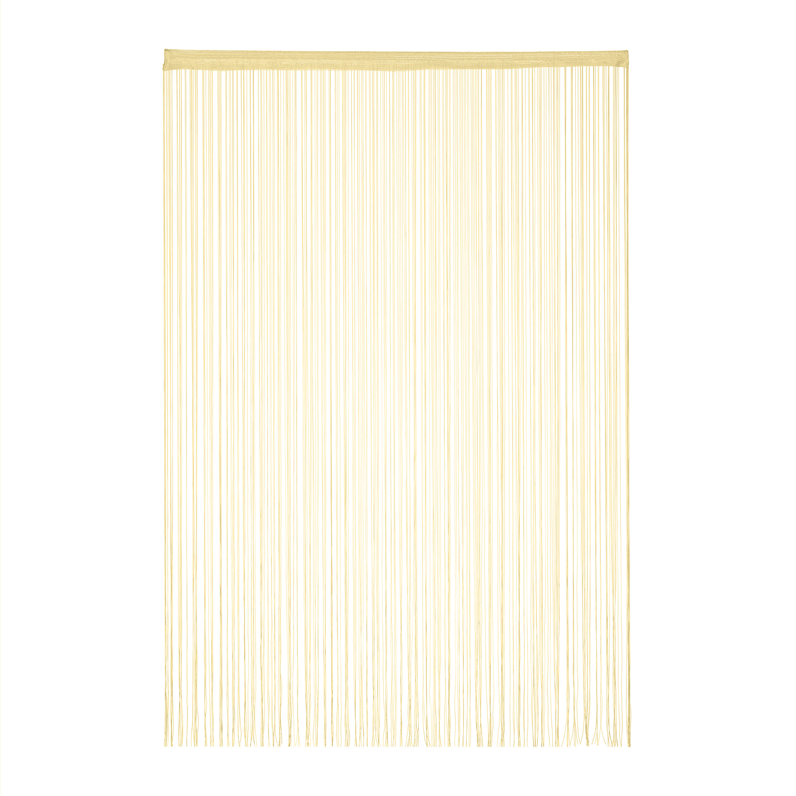 Relaxdays cortina de hilos para puertas y ventanas, lavable, para cortar a medida, visillo 145x245 cm, beige