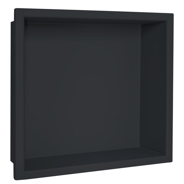 Niche design 30 x 30 cm encastrable en acier inox de couleur noire
