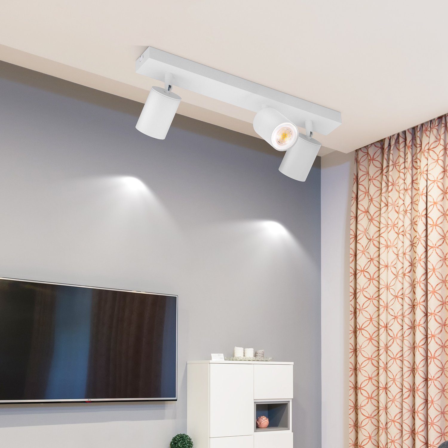 NETTLIFE 3 Focos Max.25w GU10 Techo Blanco Giratorio de 350° Lámpara de Moderna Aplique de Pared Industrial para Sala de Estar Dormitorio - 7