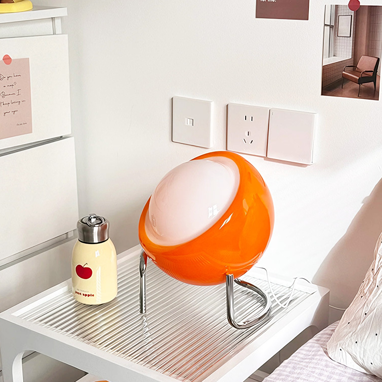 Lampe de table LED, lampe de chevet Bauhaus, lampe de bureau LED à intensité variable, lampe en verre rétro, 3 températures de couleur (à brancher) - 6