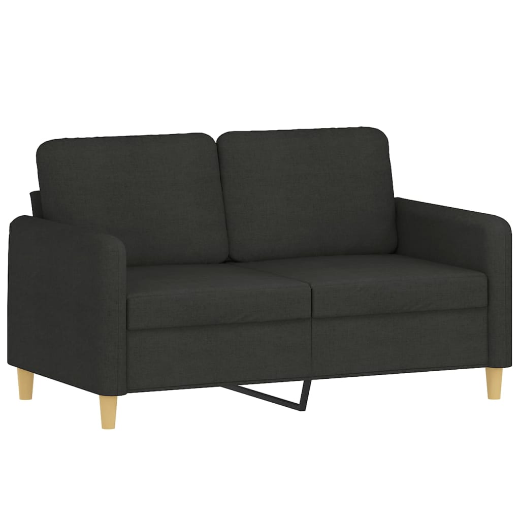 Ensemble de canapés 2 pcs avec coussins noir tissu - 3