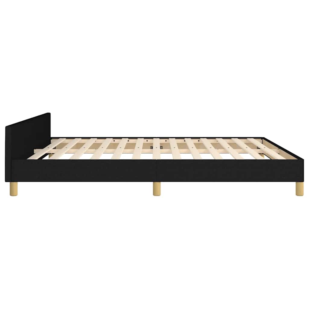 Cadre de lit sans matelas noir 180 x 200 cm tissu - 6