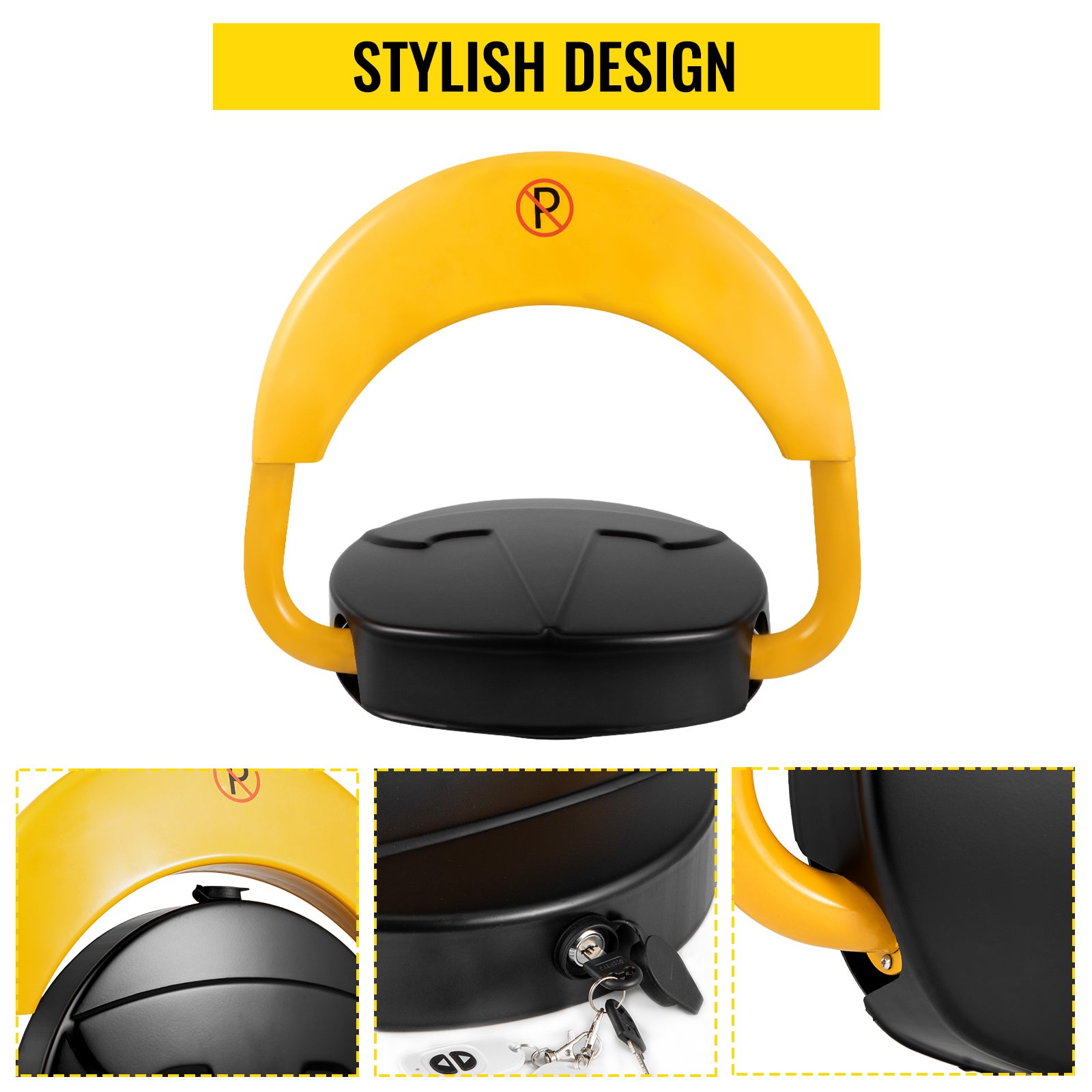 Barrière de Parking Rabattable,VEVOR Contrôle à Distance 15m Verrou de Stationnement avec Télécommande,Système d'Alarme Intelligent Intégré Serrure - 7