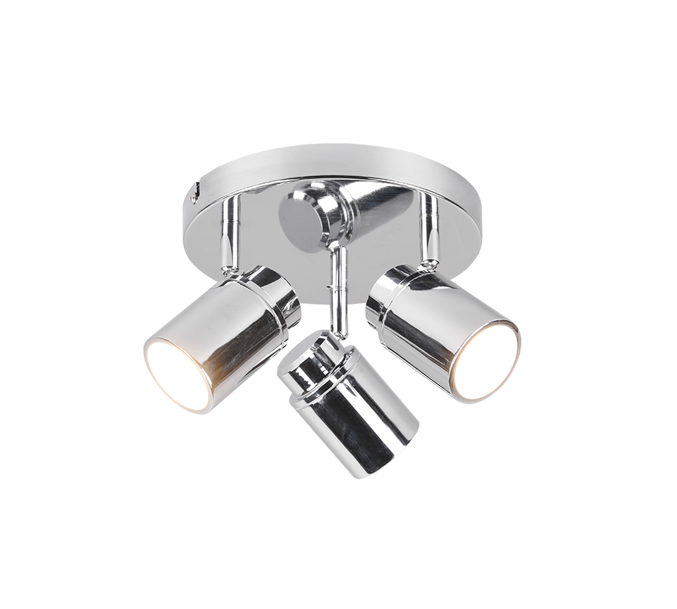 Reflektor sufitowy spot natynkowy Angelo okrągły chromowany biały 3xGU10x5W wym: 20 x 20 cm metal Trio