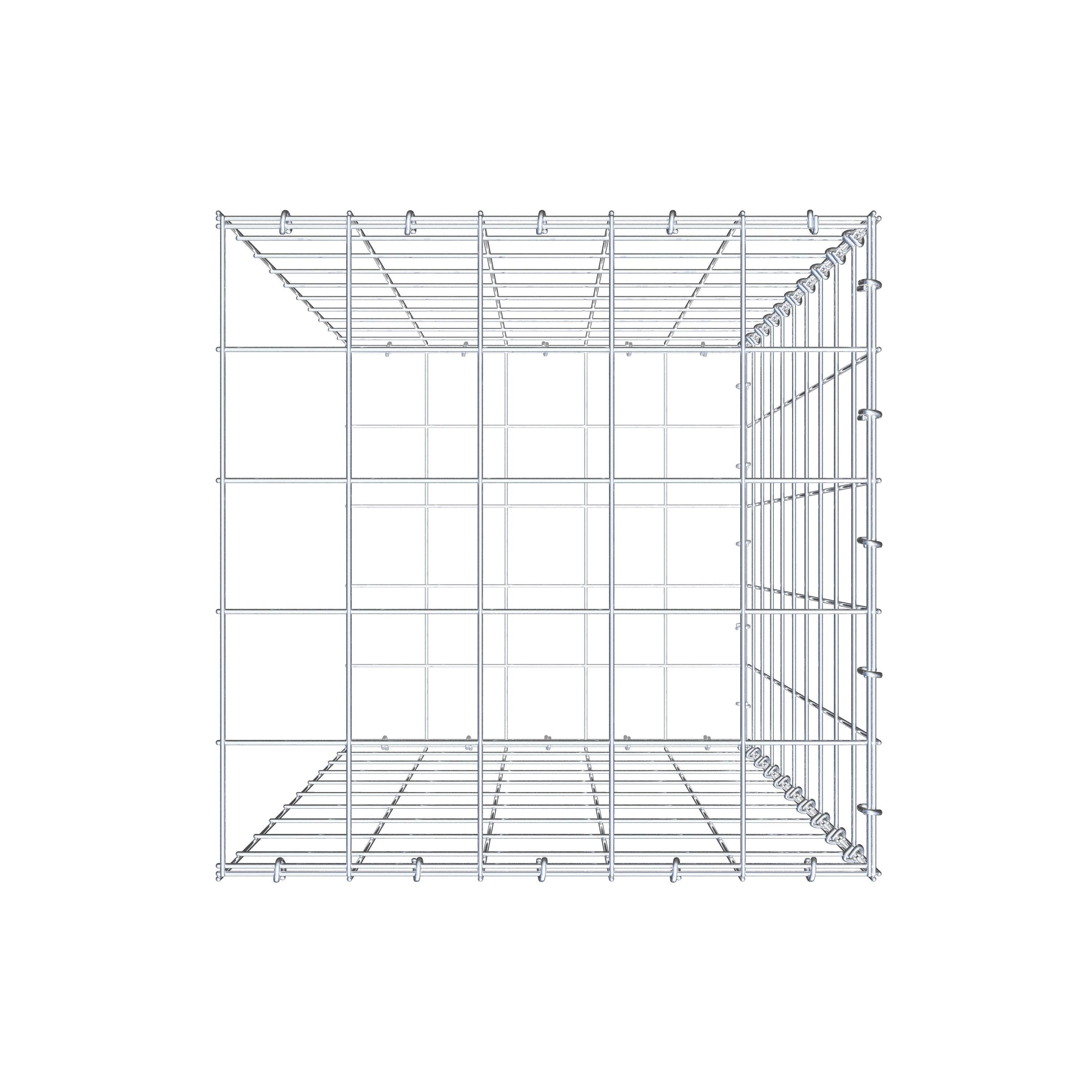 Gavión para alargar en acero galvanizado 100x50x50cm (LxAxP), malla 10 x 10cm, Anillo en C, sin rejilla frontal - 5