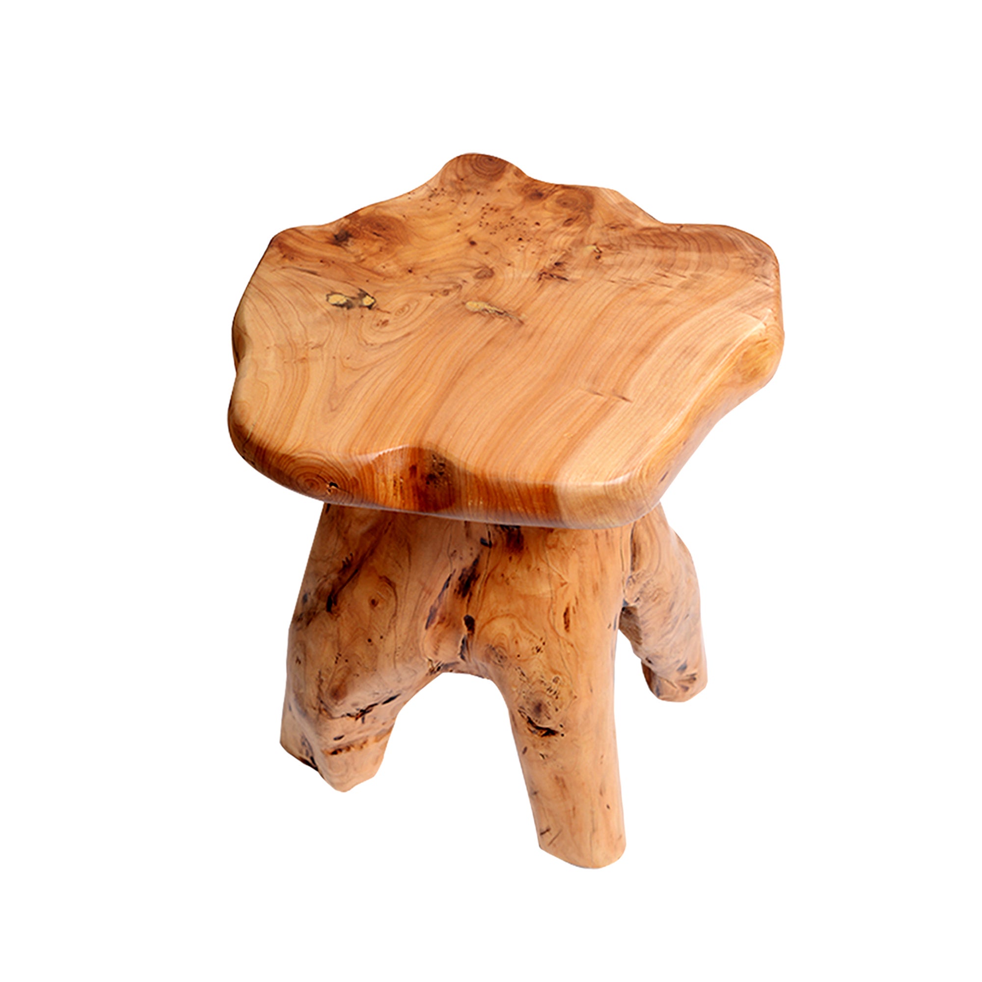 Mesa de centro de 35x30x37 cm, forma irregular, madera, color natural - 4