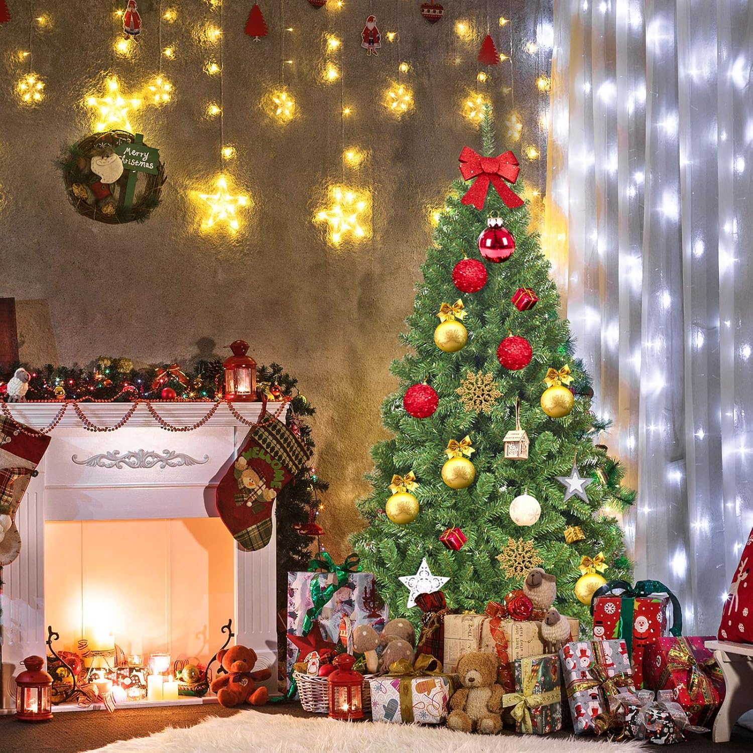 Belle Vous 5 Pcs Suspension Sapin de Noël Décoration Découpée au Laser