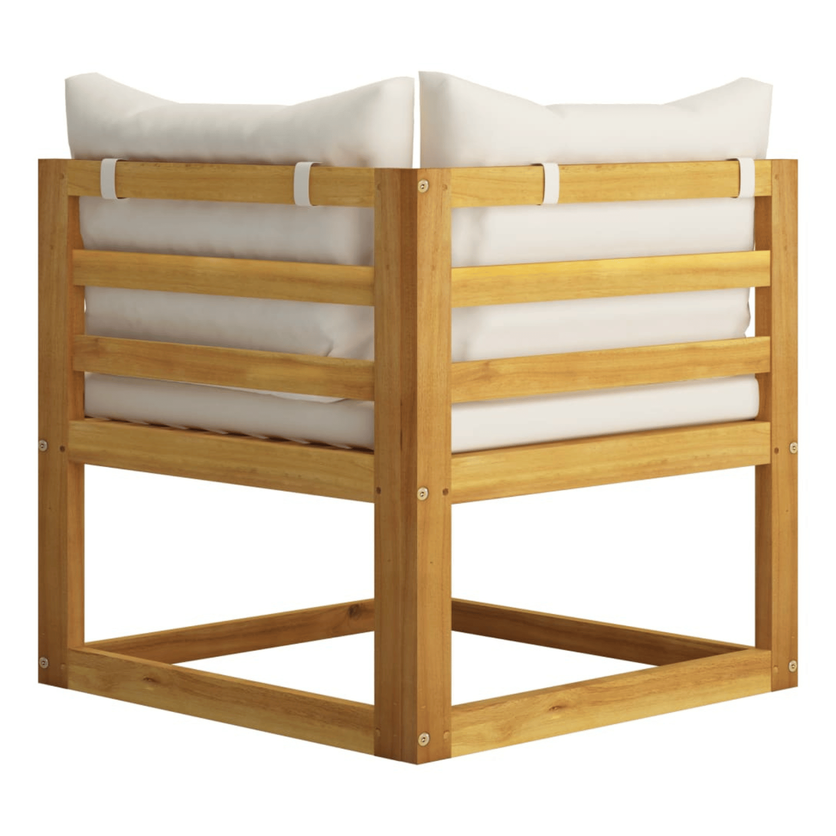 Salon de jardin extérieur 5 pièces - Beige - 60x200cm - Bois - 2