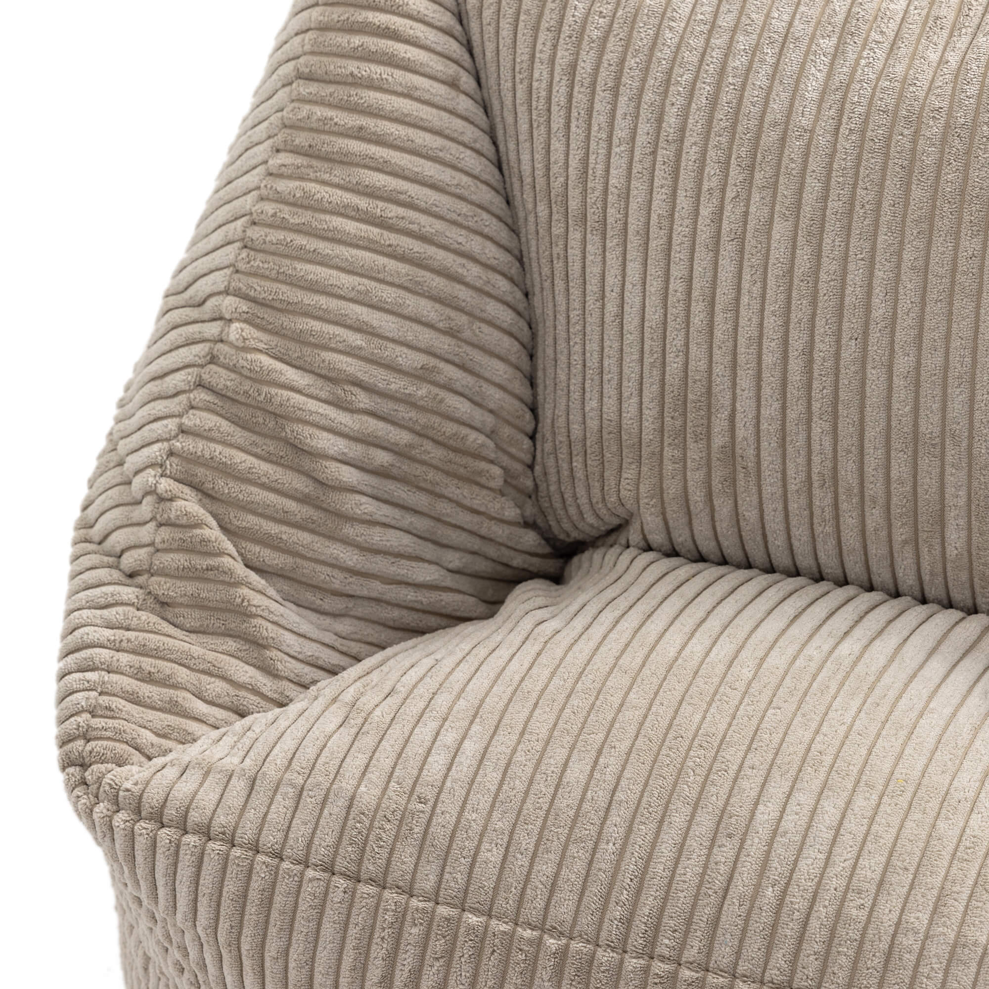 Lot de 2 poufs fauteuils enfant Icon velours côtelé beige galet, chambre, salon, 55x55xcm Oeko-Tex® - 6