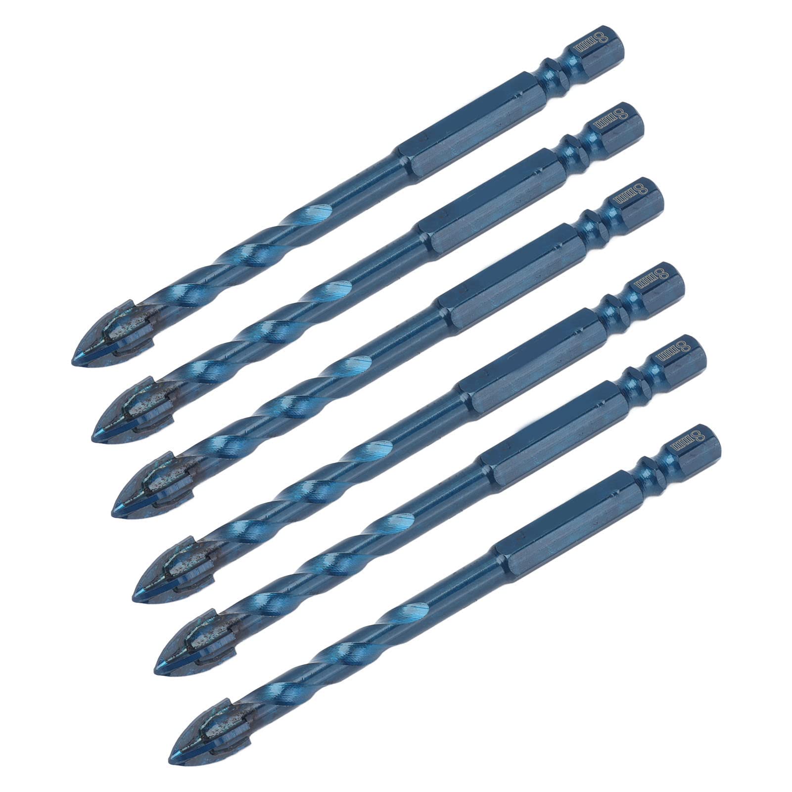 Lot De 10 Forets 8mm Carbure De Tungstène Tête De Lance - Percage Verre, Carrelage, Porcelaine, Miroir Et Marbre