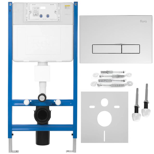 BÂTI SUPPORT REA K011A-Q CHROME + BOUTON HD CHROME