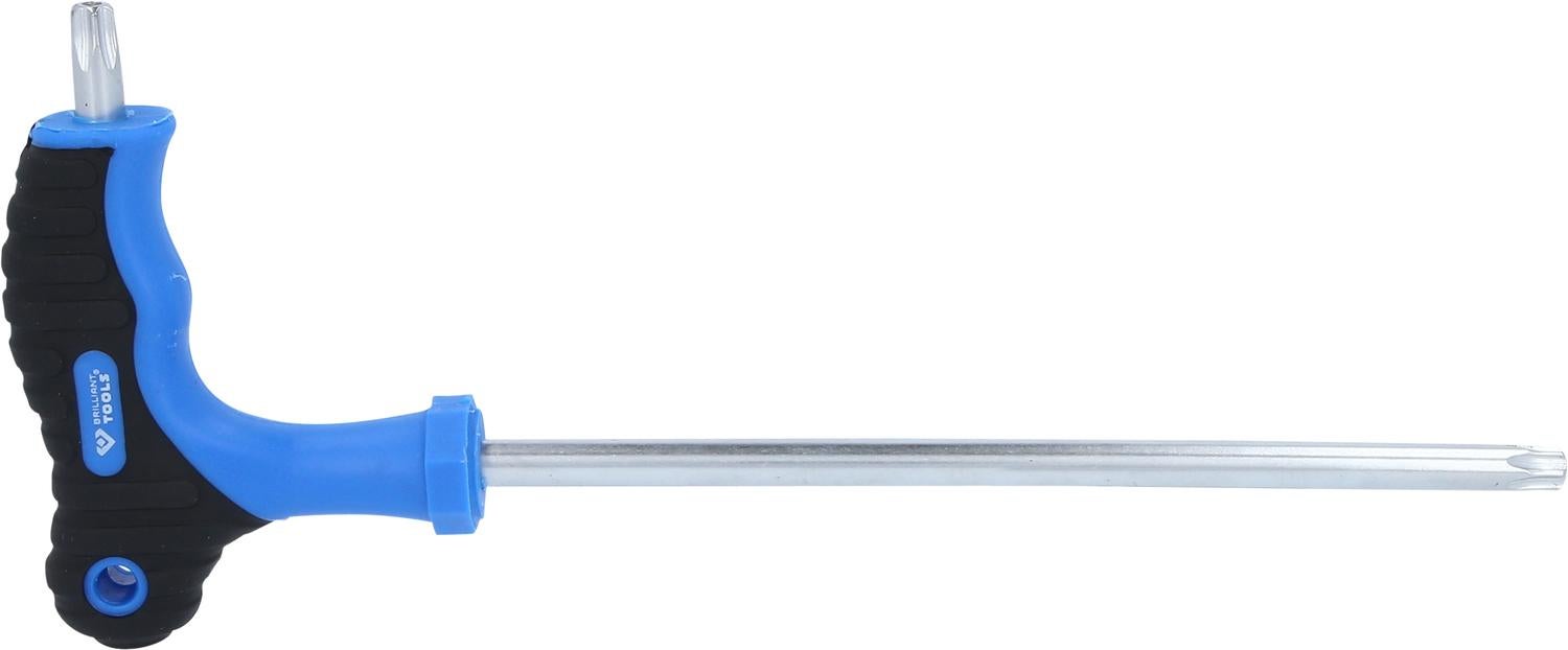Klucz trzpieniowy kątowy BRILLIANT TOOLS Torx® z otworem czołowym w kształcie litery T T50 x 200 mm - BT041019