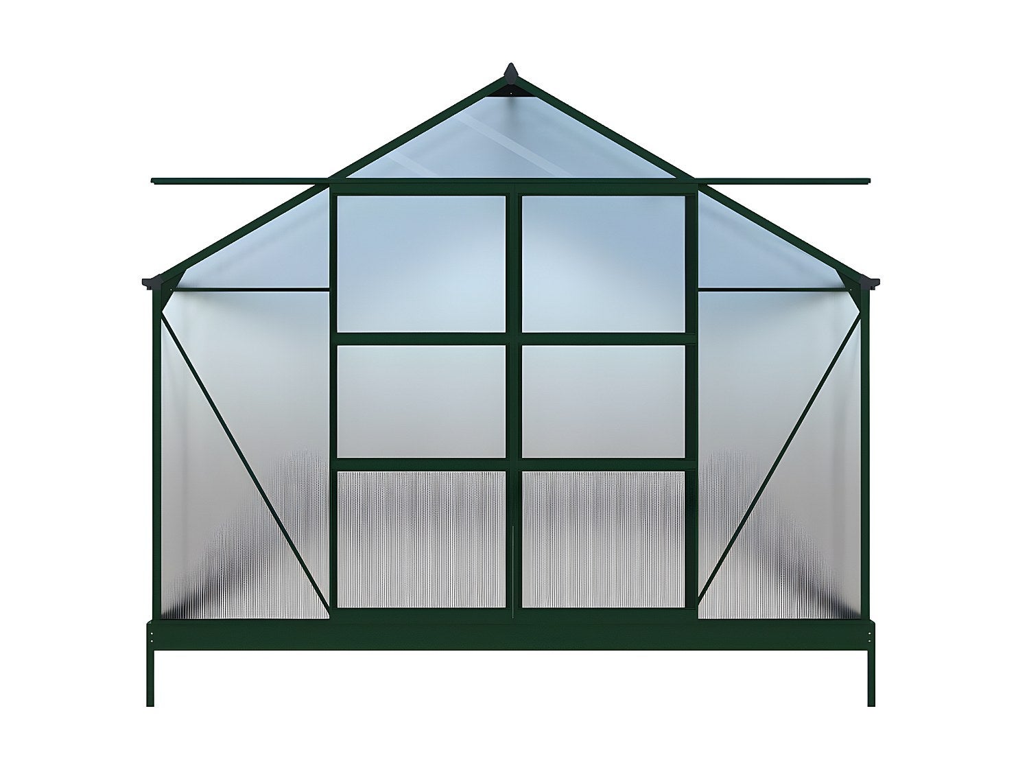 Serre de Jardin en polycarbonate de 16,9 m² avec embase - Vert - IXORA - 4