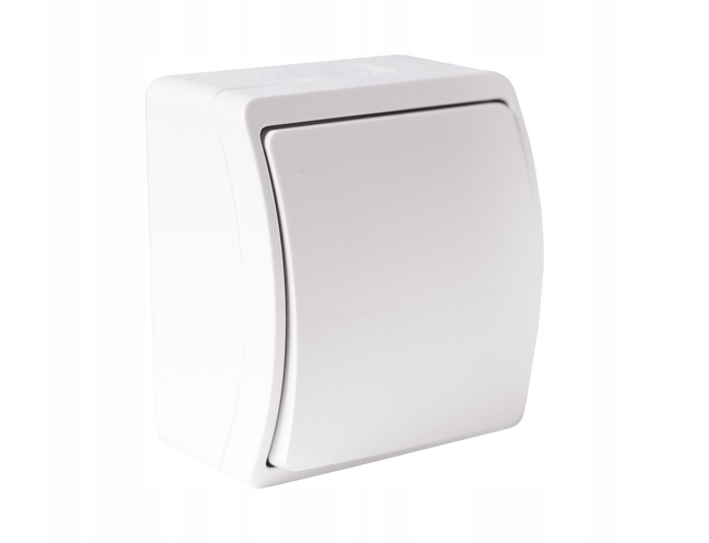 Interrupteur simple unipolaire étanche en saillie IP44 Blanc ViPlast