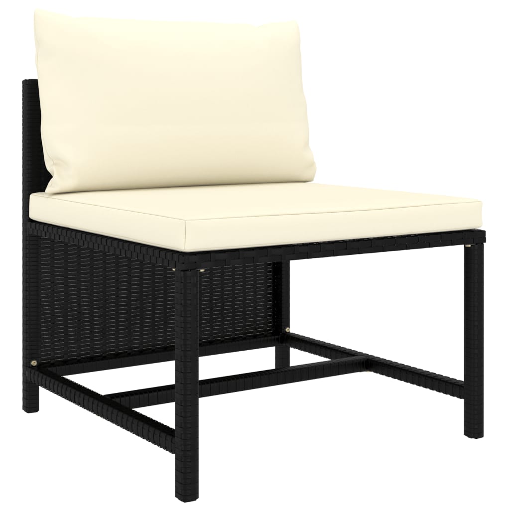 Maison Exclusive - Set Divani da Giardino 8 pz con Cuscini in Polyrattan Nero - 5