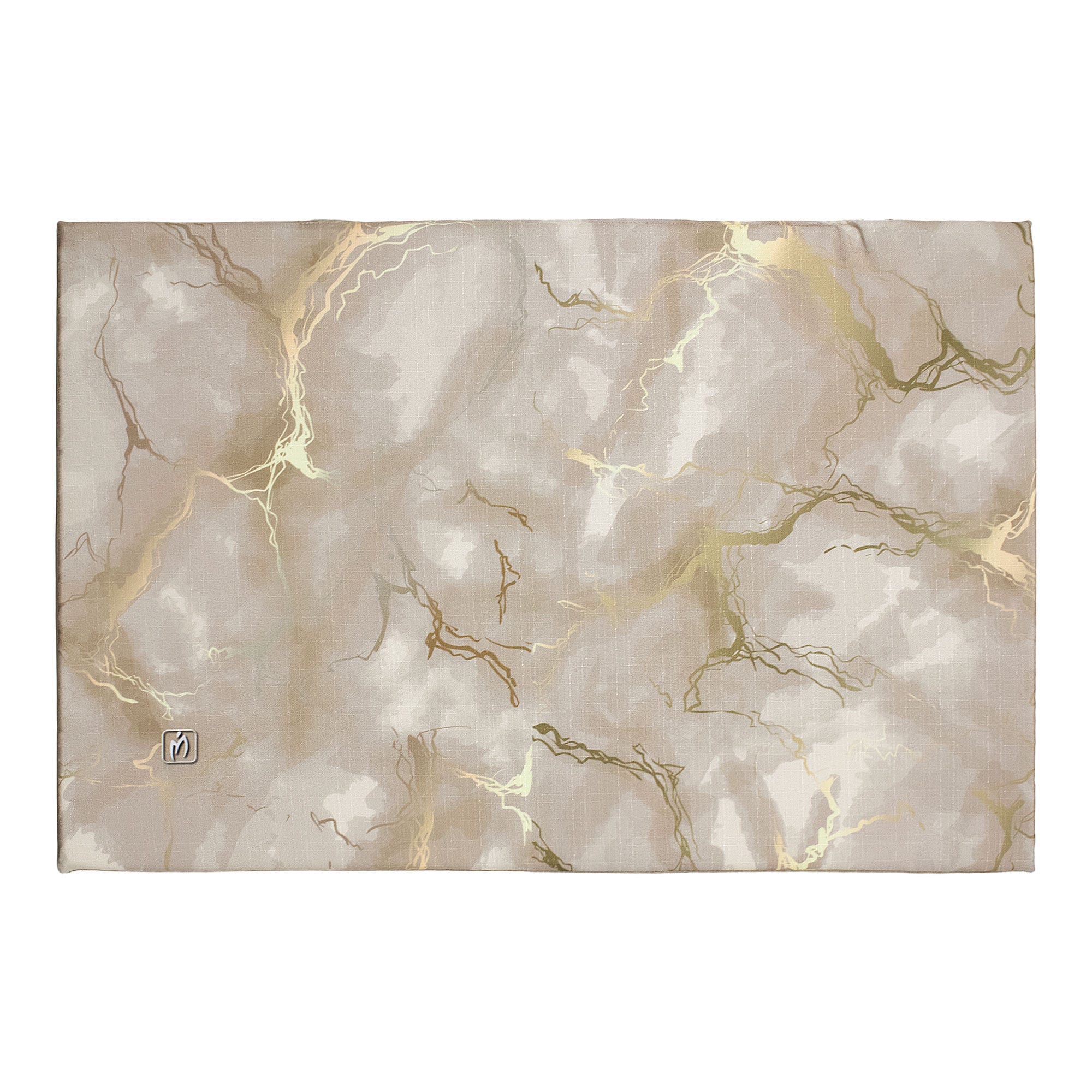 Coprifuochi Imbottito Effetto Marmo - 75x50 Cm Per Piano Cottura, Design Elegante Con Venature Oro - Foto 4