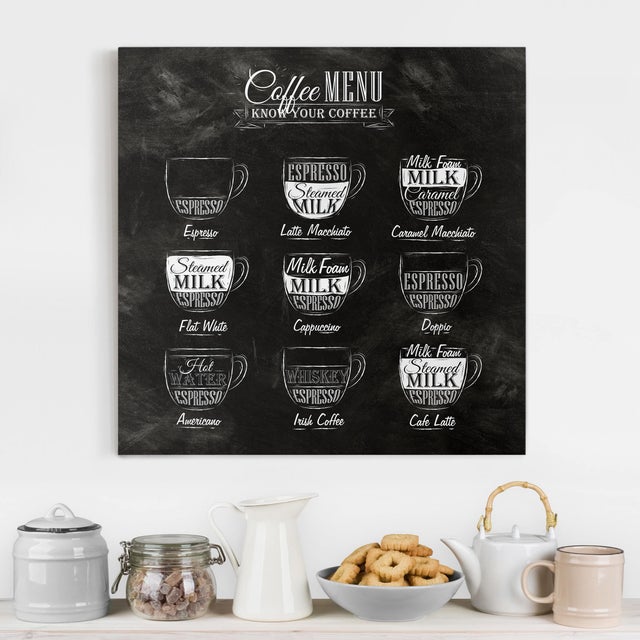 Tableau Moderne Caffè Vintage 2 - Impression Toile 152x78 Cm - Déco Cuisine Bar
