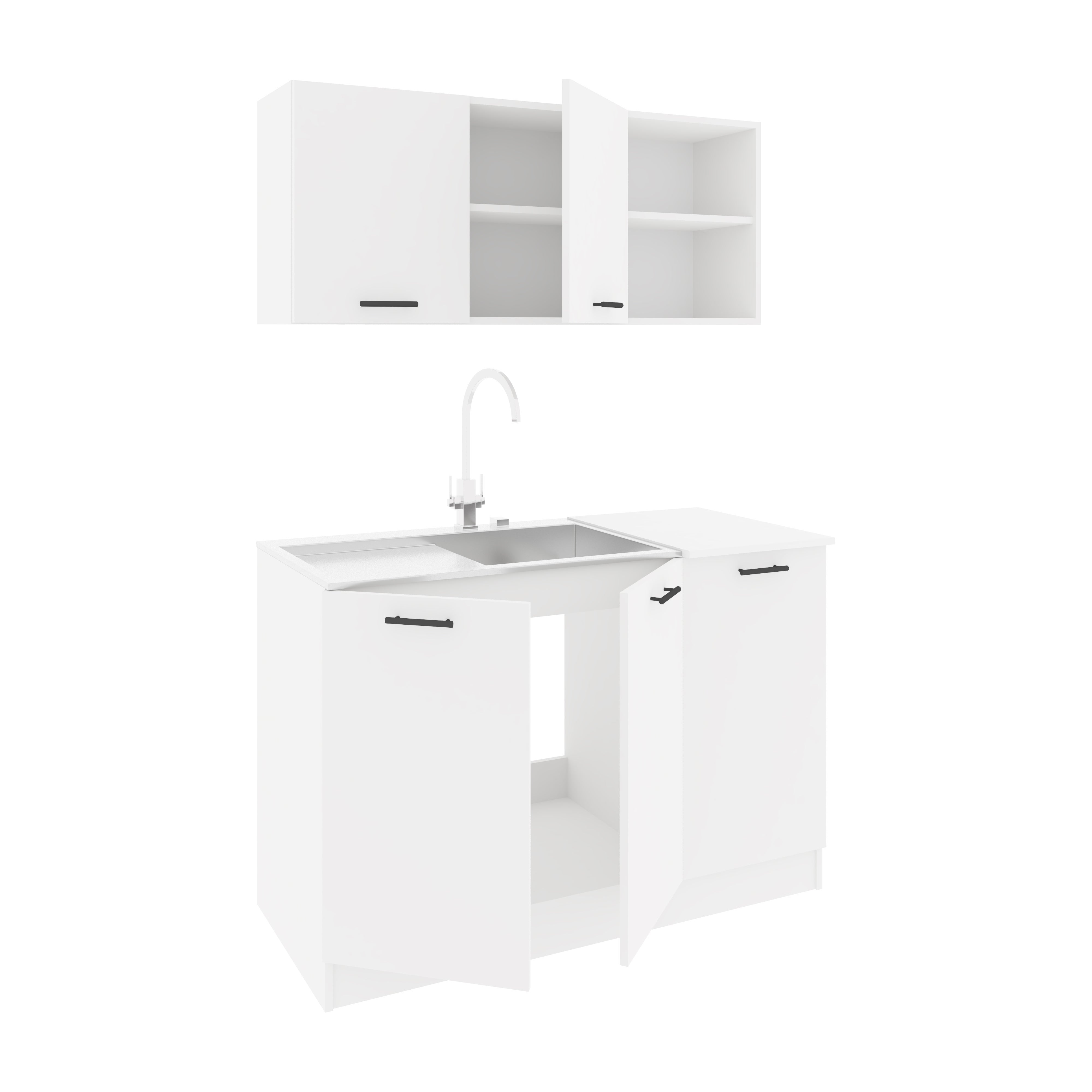 Set Cucina Ara haaus, Bianco, L 120 cm - 2