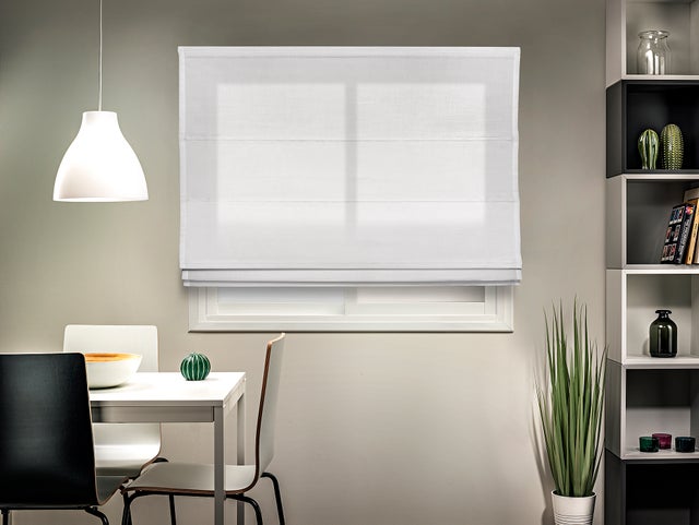 Easydeco - Estor Plegable con varillas Lino opción Easyfix sin necesidad taladro crudo 60 x 180 cm
