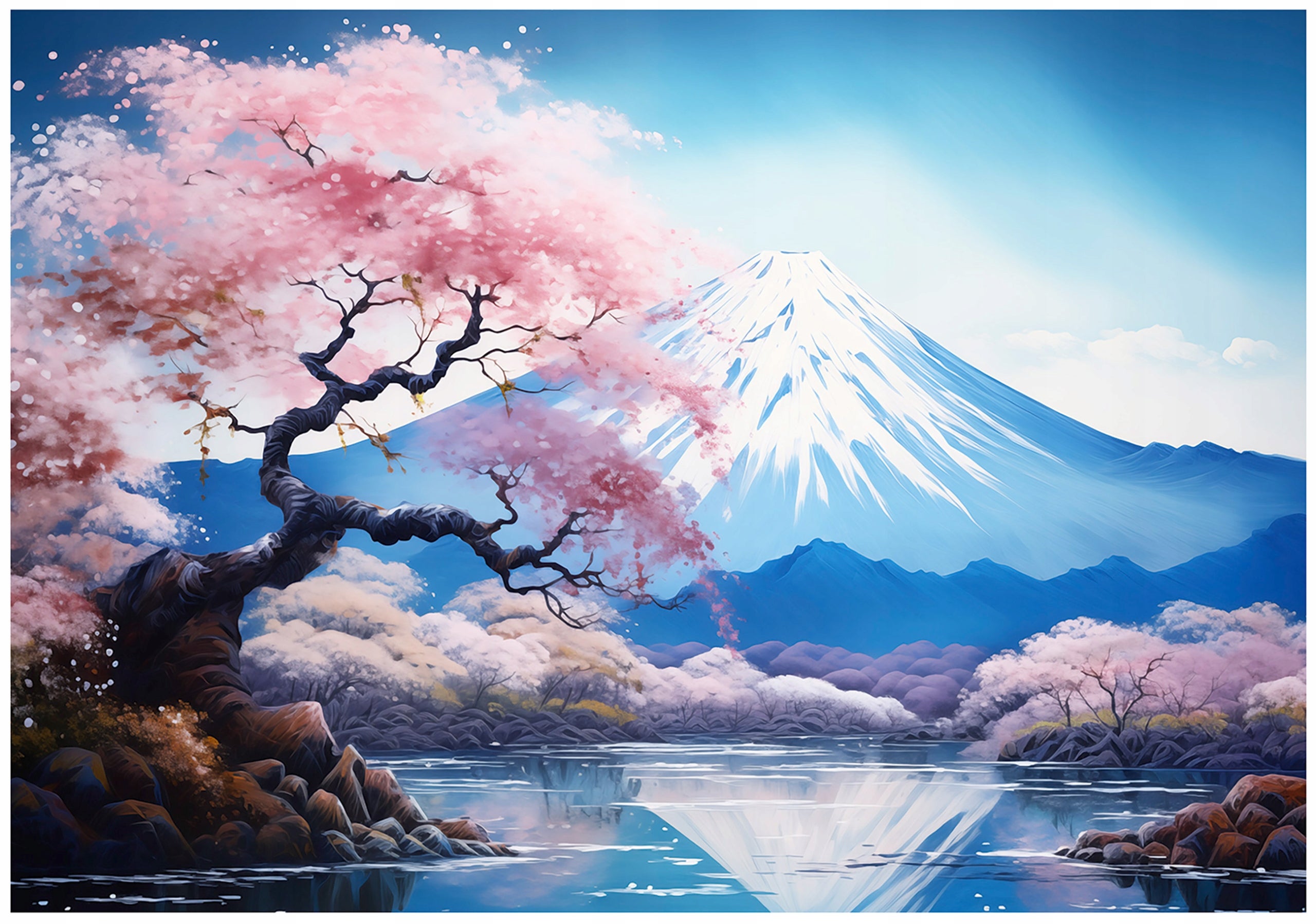 Fototapeta Góra Fuji Krajobraz Drzewo Wiśni 400x280 cm Tapeta Do Sypialni Salonu Kuchni Na Flizelinie