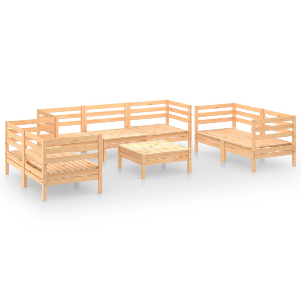 Salon bas de jardin en Bois Marron 7 personnes - 2