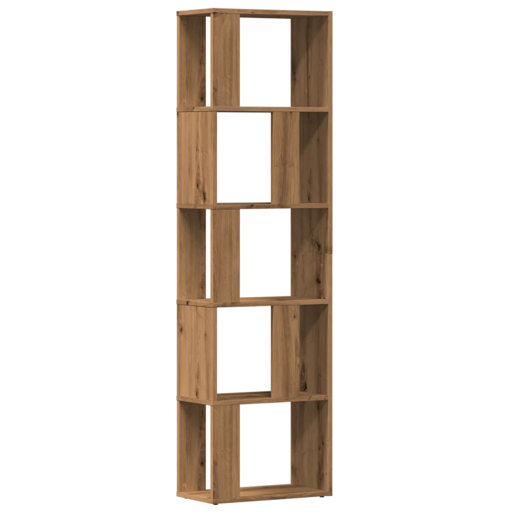Bibliothèque 3 Pièces Couleur Chêne - Bois D'ingénierie, 4 Compartiments, Dimensions 36x30x143 Cm, Charge 60kg - 5