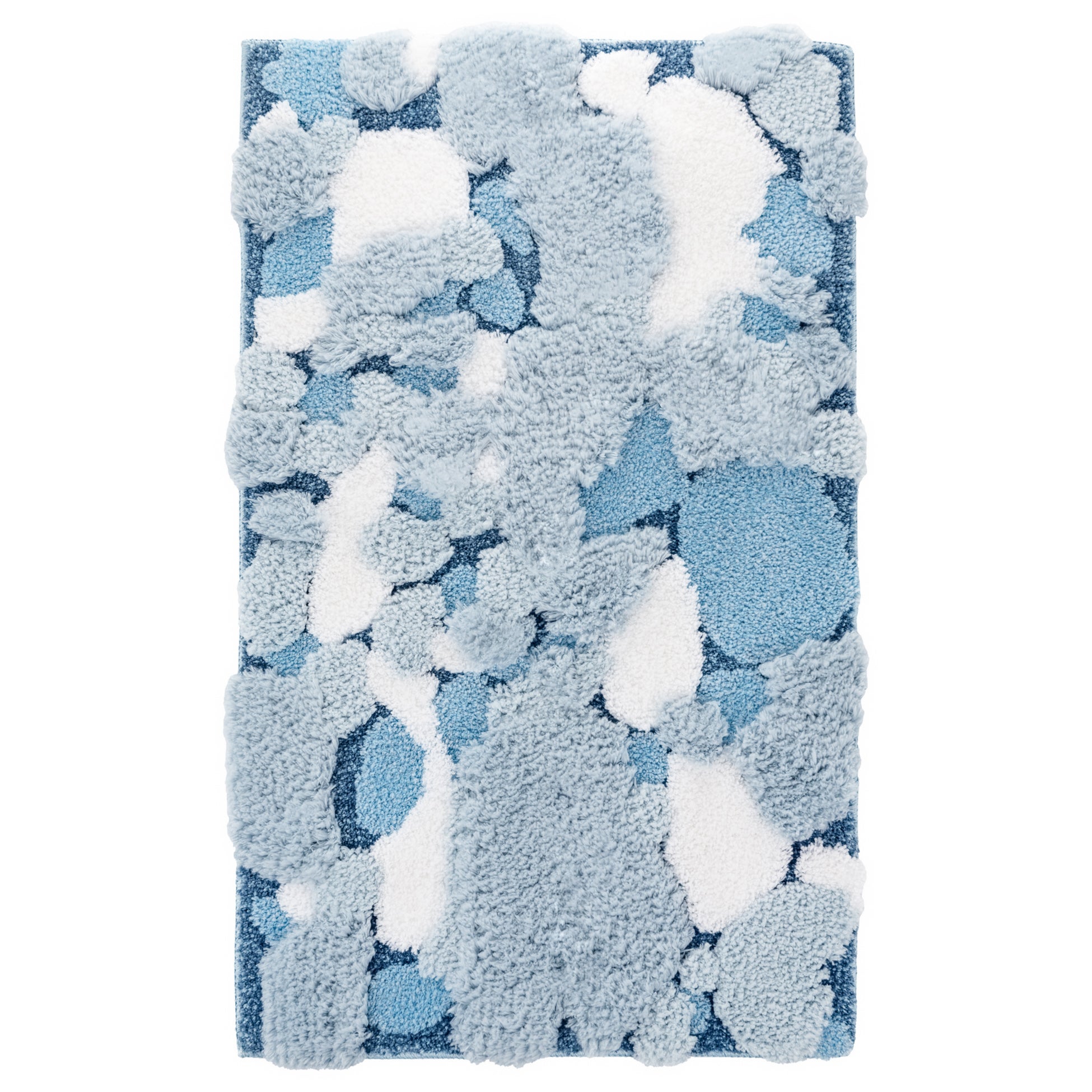 Dywanik łazienkowy Shaggy 3D Gaia 60x100 cm strukturalny niebieski
