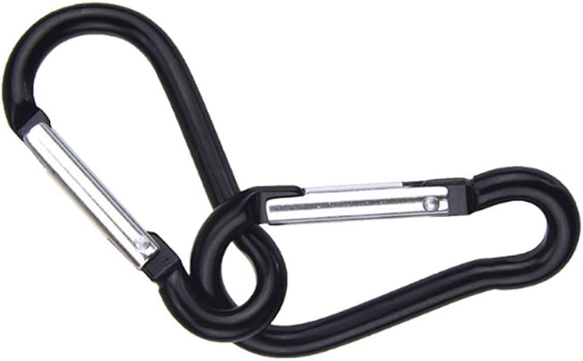 100 Pièces Mousqueton en Alliage d'aluminium Noir, Mini Mousqueton Porte-clés, pour Le Camping, la Randonnée, la Pêche - 3