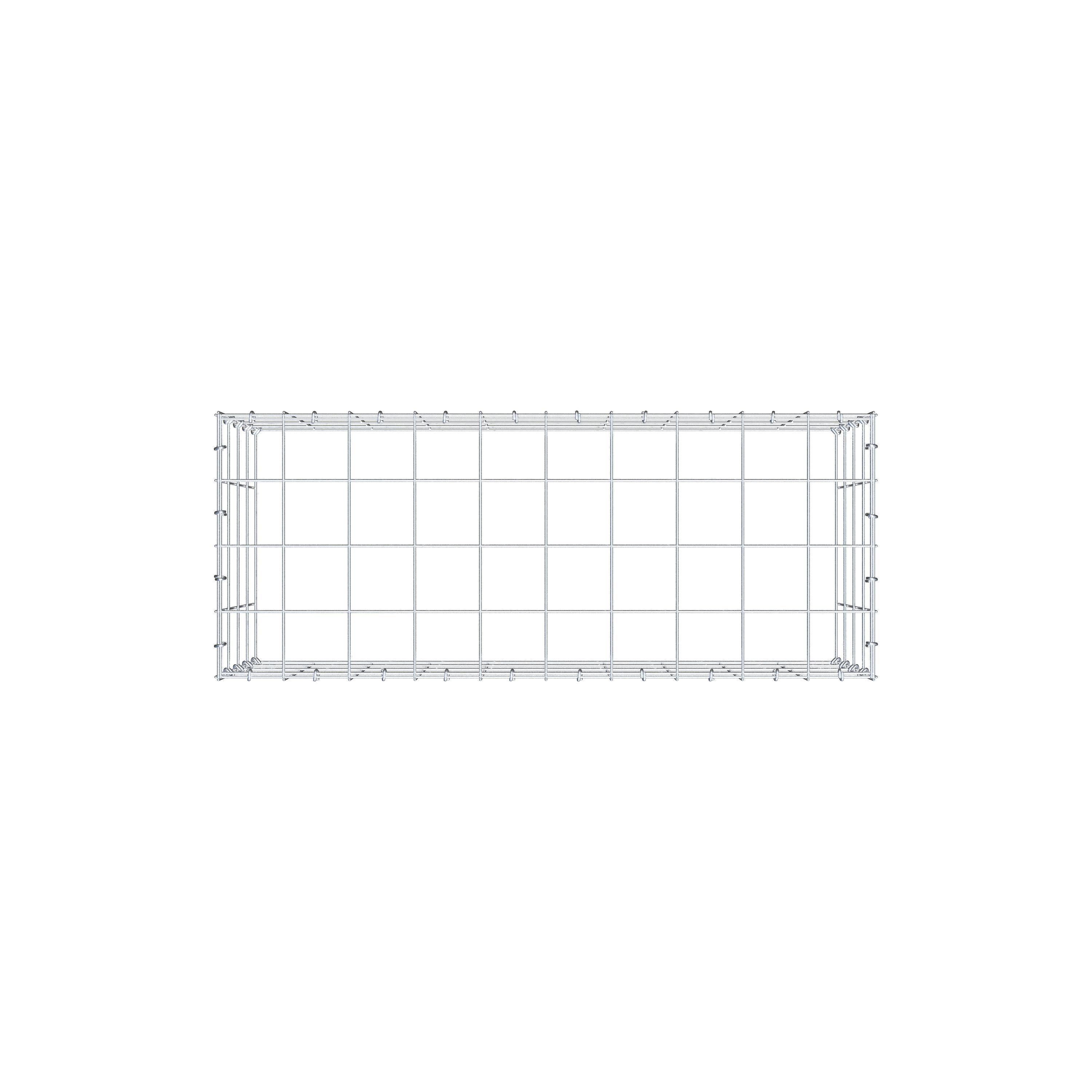 Gavión para apilar en acero galvanizado 100x40x40cm (LxAxP), malla 10 x 10cm, Anillo en C, sin rejilla inferior - 9