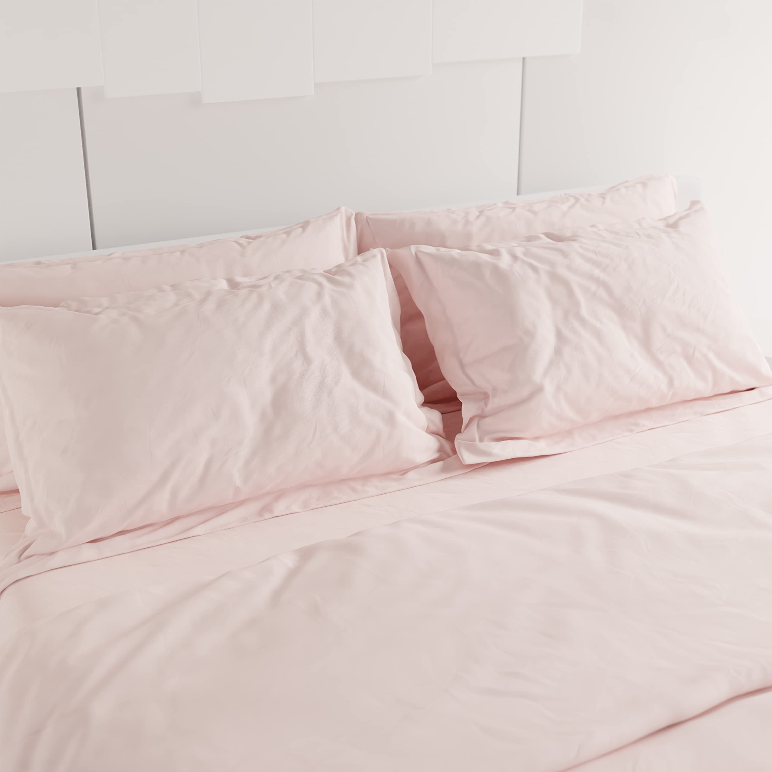 PETTI Artigiani Italiani - Coppia Federe Cuscini Letto, Federe Copricuscini Tinta Unita Cipria Chiaro, 100% Microfibra Anallergica, 100% Made in Italy - 2