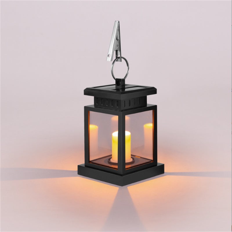 Świeca solarna Vintage z systemem kontroli światła słonecznego, wodoodporna obudowa, duża bateria - 9*9*22 cm
