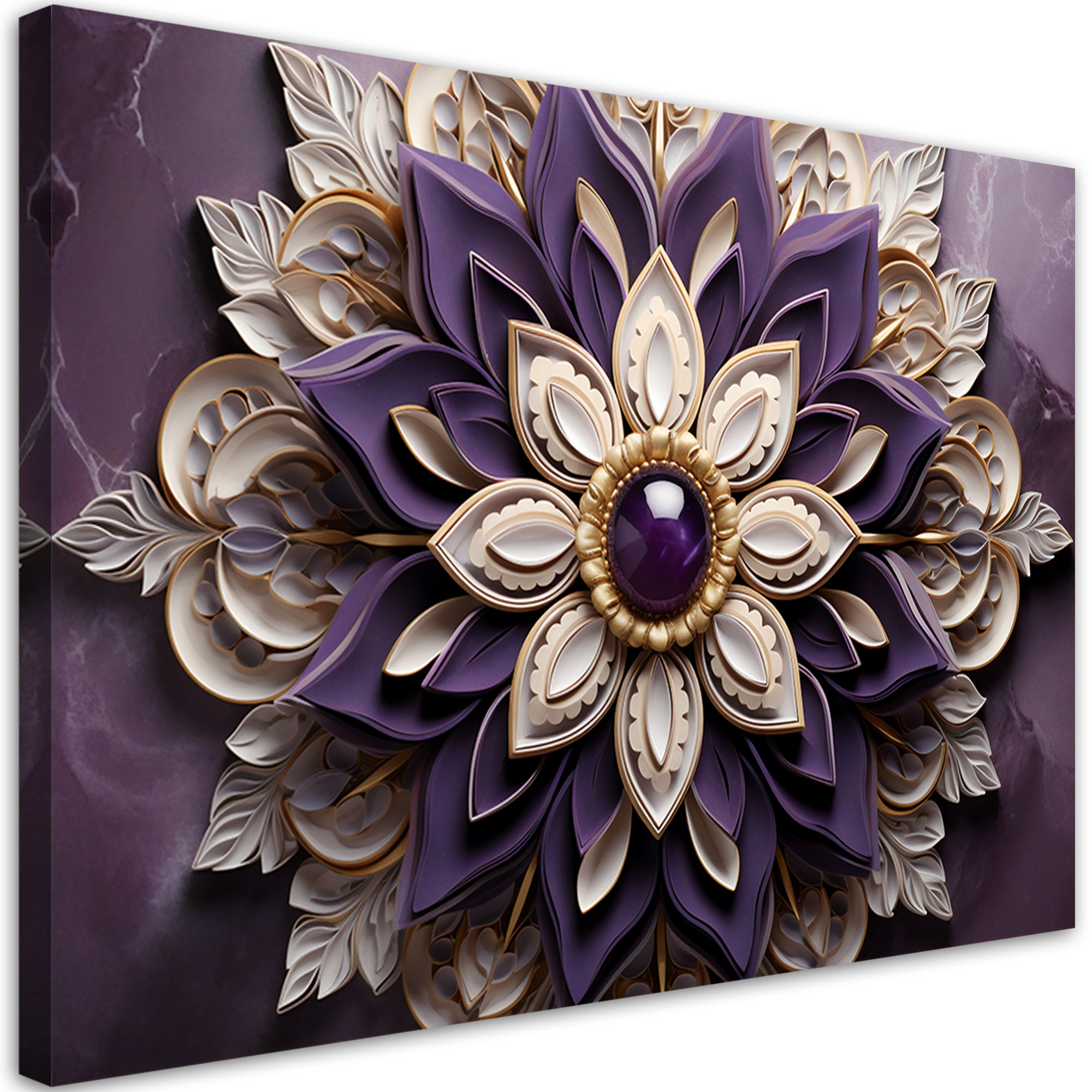 Obraz AI - Kwiat abstrakcja diament 3D 60x40