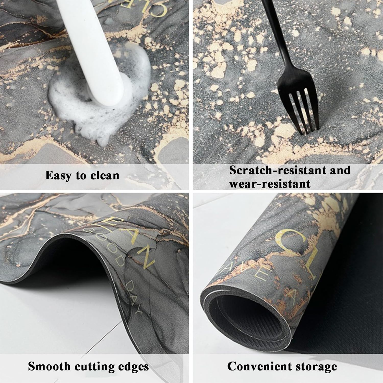 Tapis de bain absorbant en terre de diatomées, tapis de sol antidérapant, tapis de bain à séchage rapide (40 × 60 cm) - 5