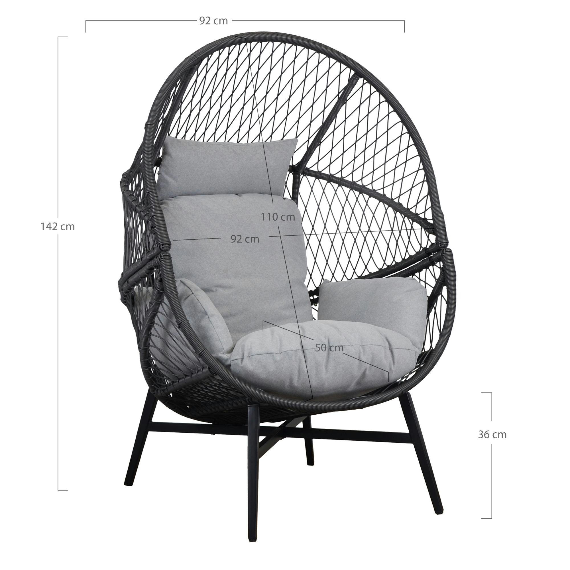 Fauteuil œuf sur pieds finition noire SOUTH BEACH - 7