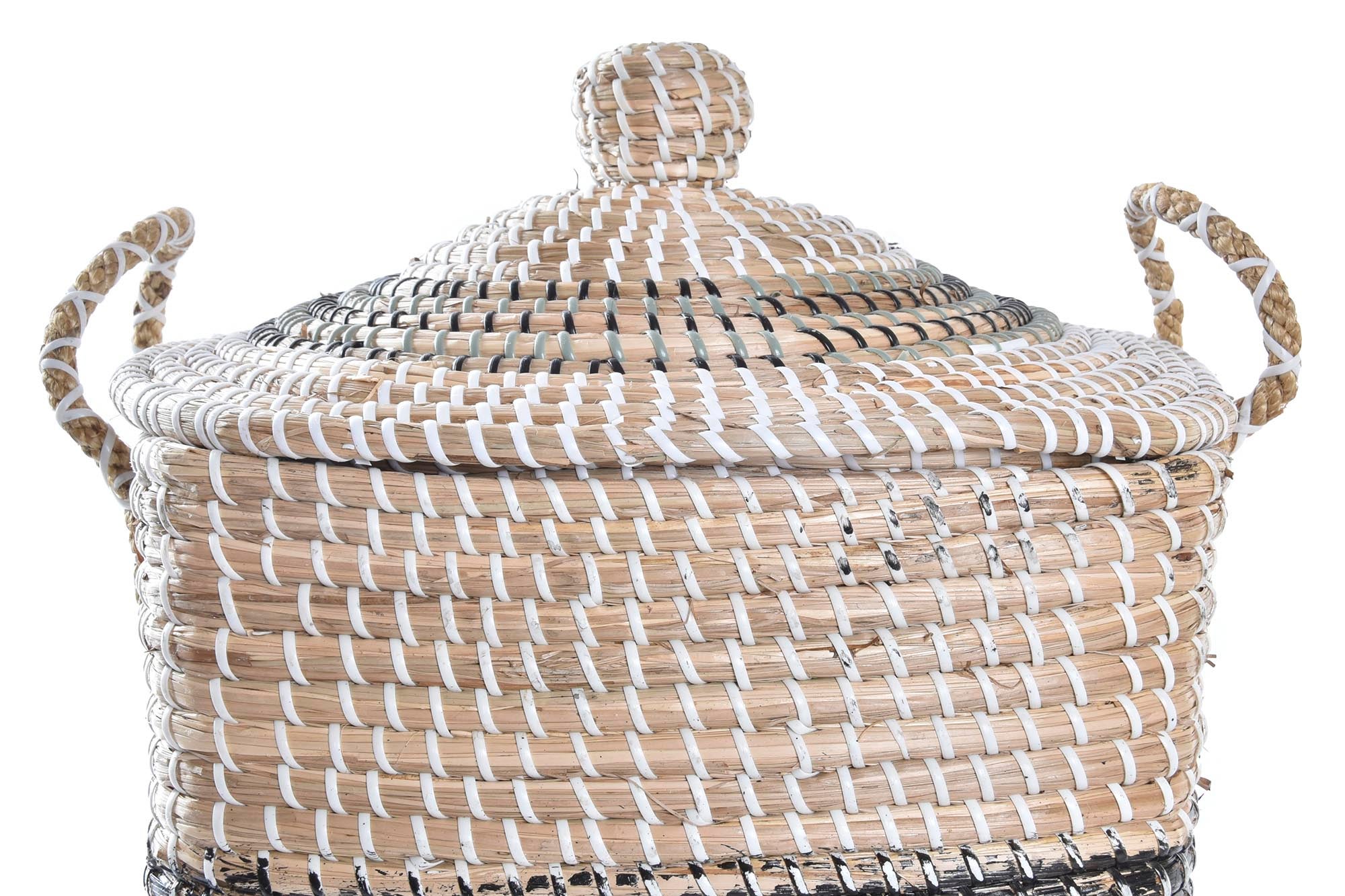 Cesta Decorativa DKD Home Decor Naturale Arancio Erba di mare (68 x 35 x 65 cm) - 3