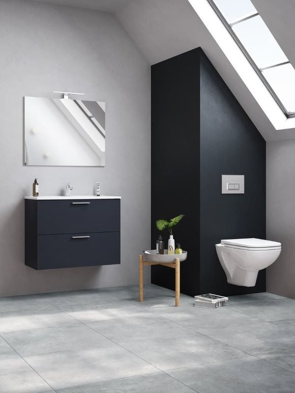 Mia ensemble avec meuble préassemblé 79x61x39,5 cm + miroir + lavabo + éclairage LED, anthracite brillant (MIASET80A) - 3