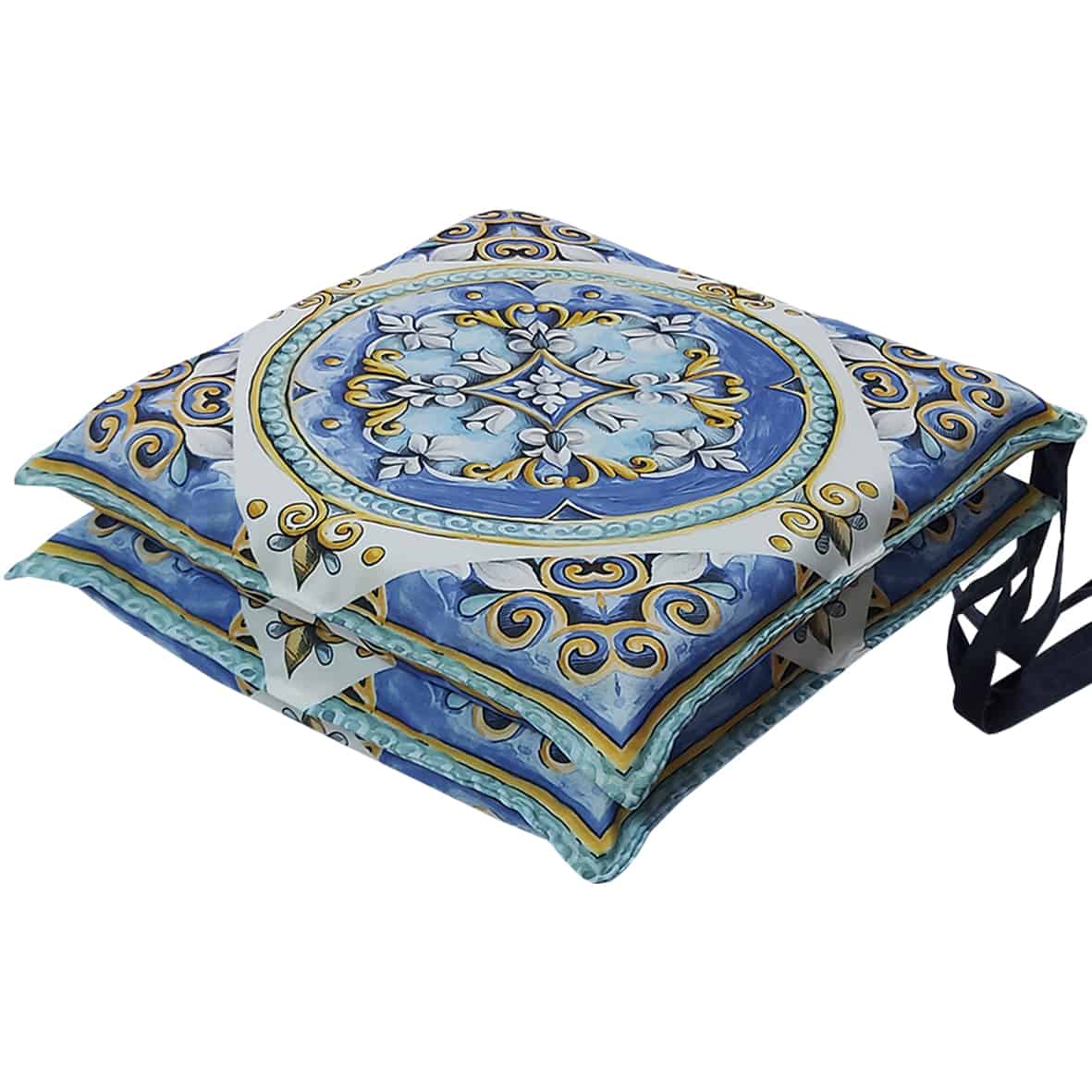 2x Coussins à Dossier Bas Pour Chaises De Jardin 'Naxos' 98x49x6 Cm FLEURS ROUGES - Noyau En